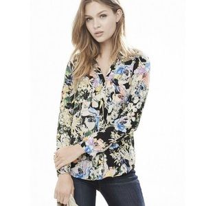 Express Portofino Neon Floral Blouse
